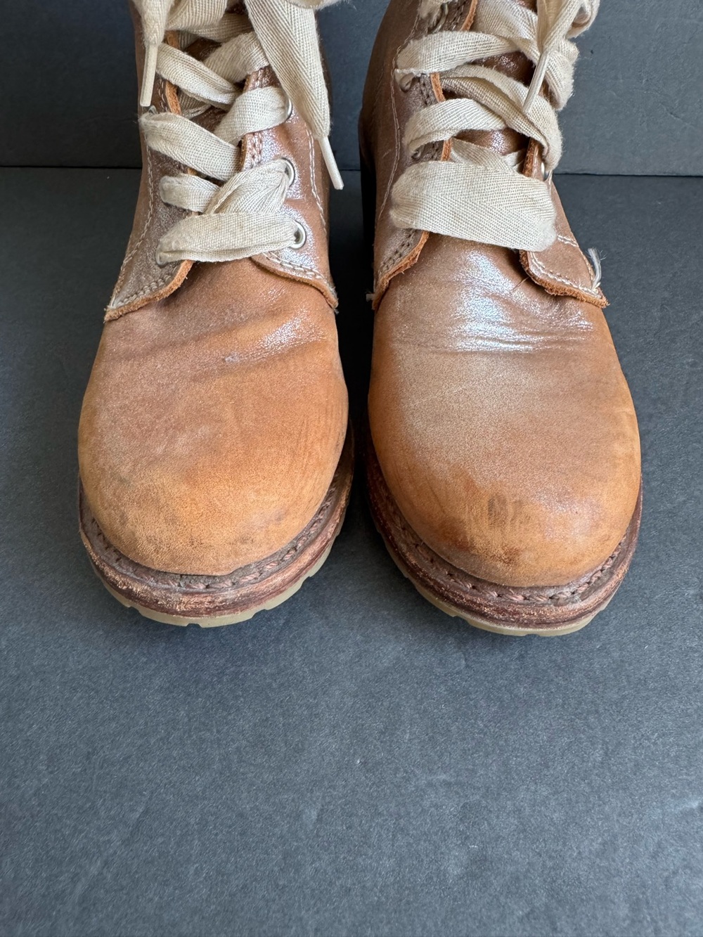 Frye Sabrina 6G Lace-up Boots Tan Metallic Fairycore Renfaire 7 - Picture 5 of 12